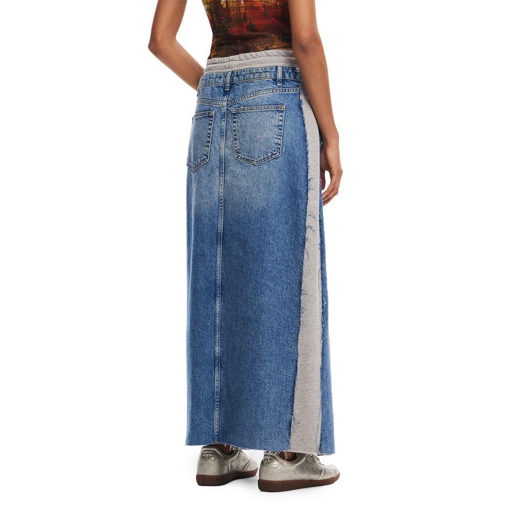 Desigual Blue Cotton Skirt - Arichezz.store