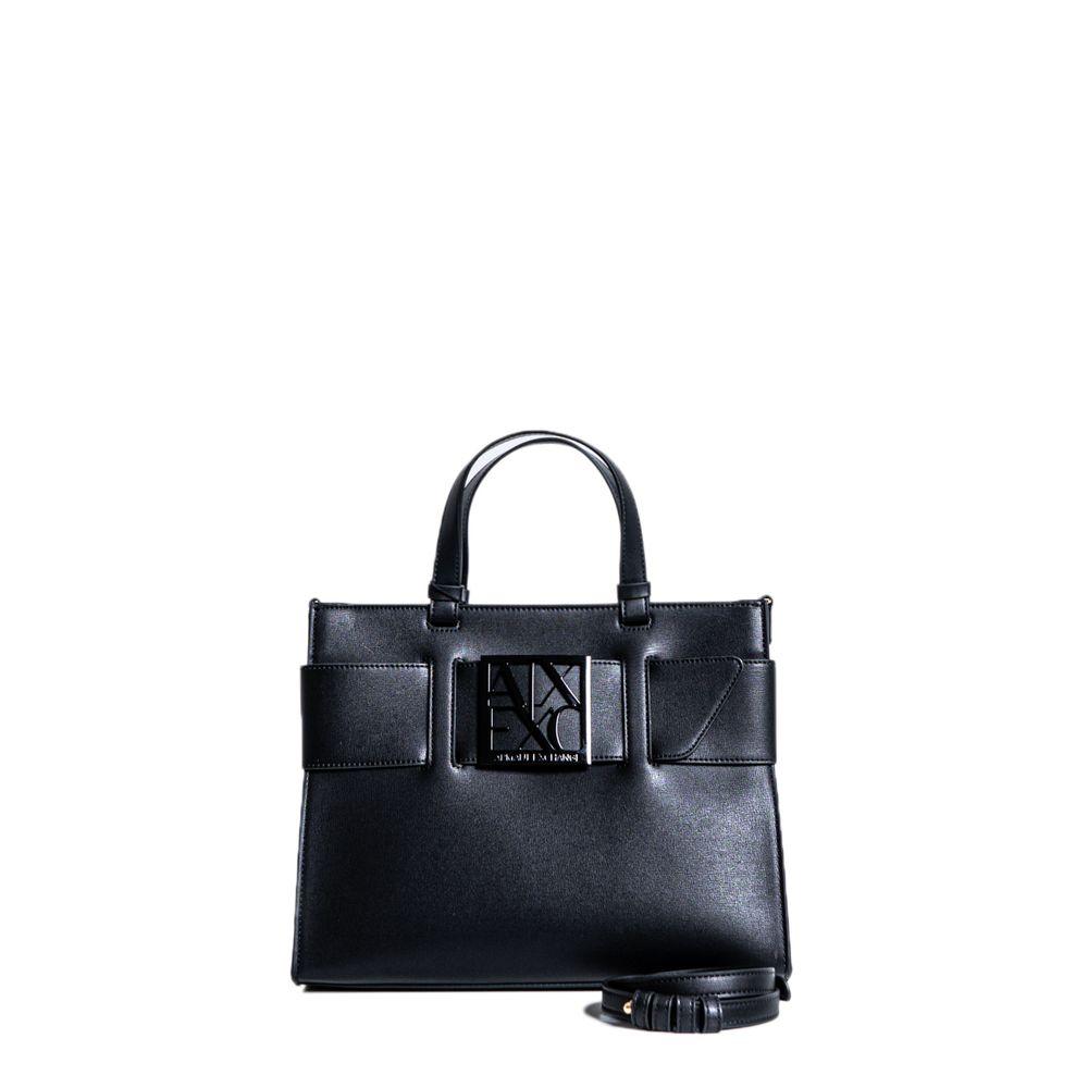 Armani Exchange Black Synthetic Leather Handbag - Arichezz.store