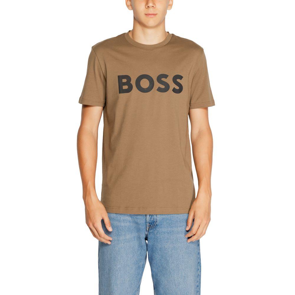 Hugo Boss Brown Cotton T-Shirt - Arichezz.store