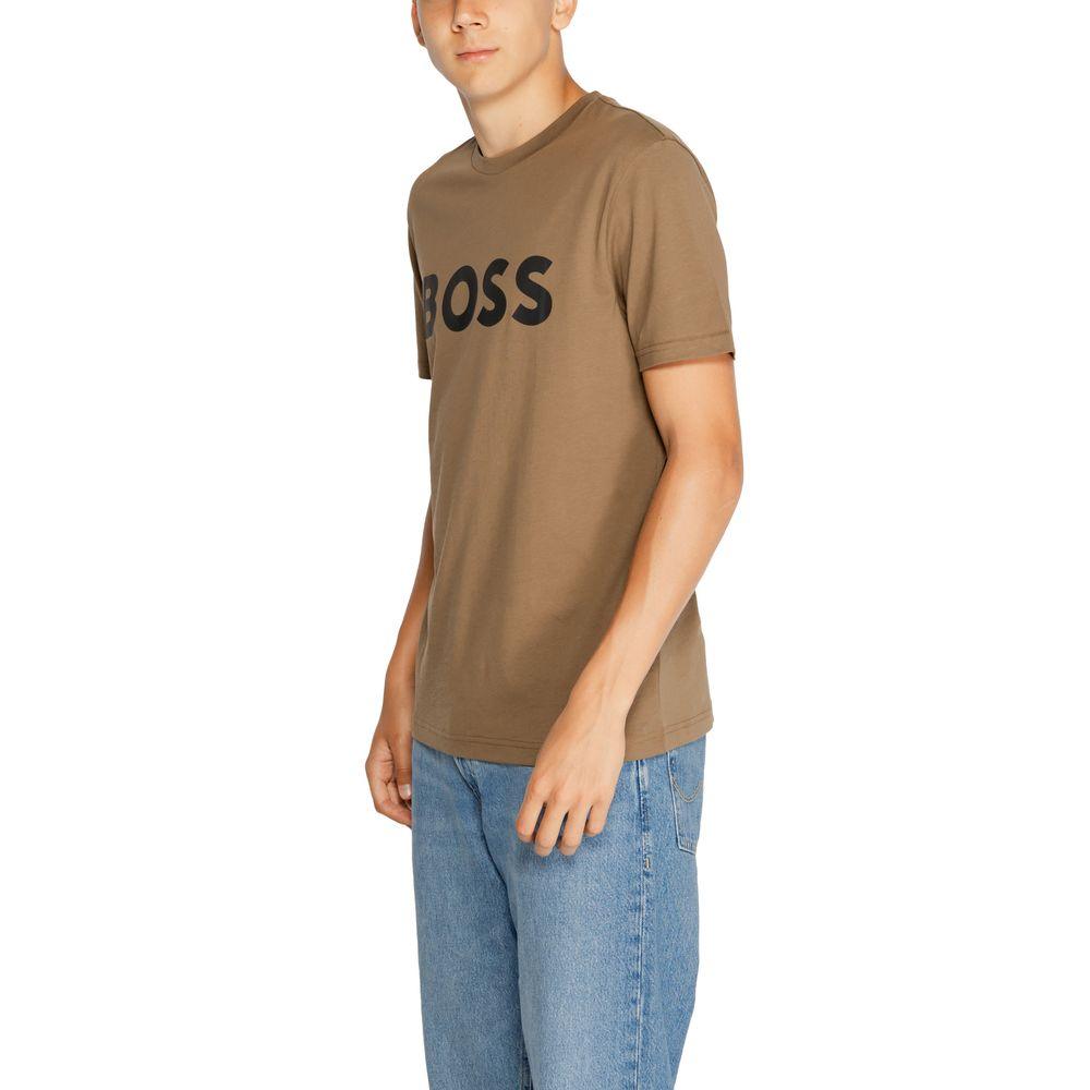 Hugo Boss Brown Cotton T-Shirt - Arichezz.store