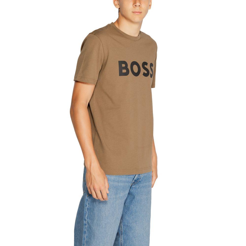 Hugo Boss Brown Cotton T-Shirt - Arichezz.store