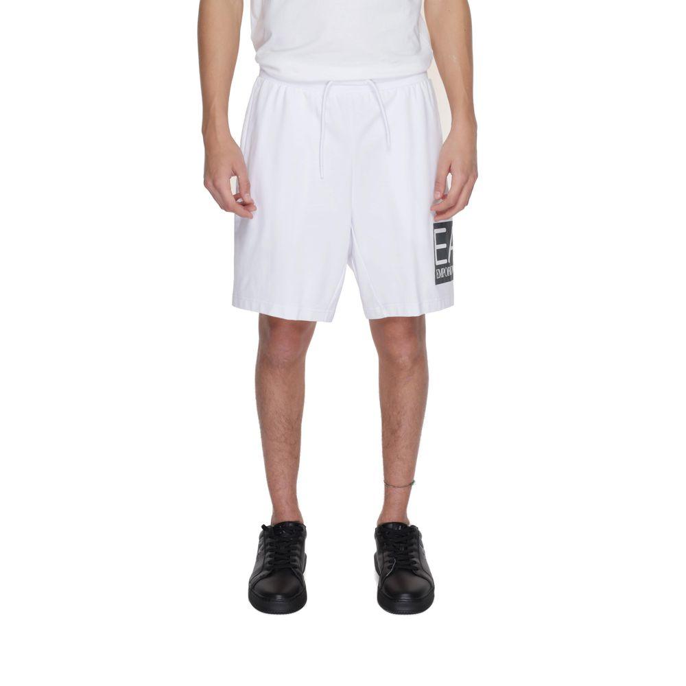 EA7 Emporio Armani White Cotton Short - Arichezz.store