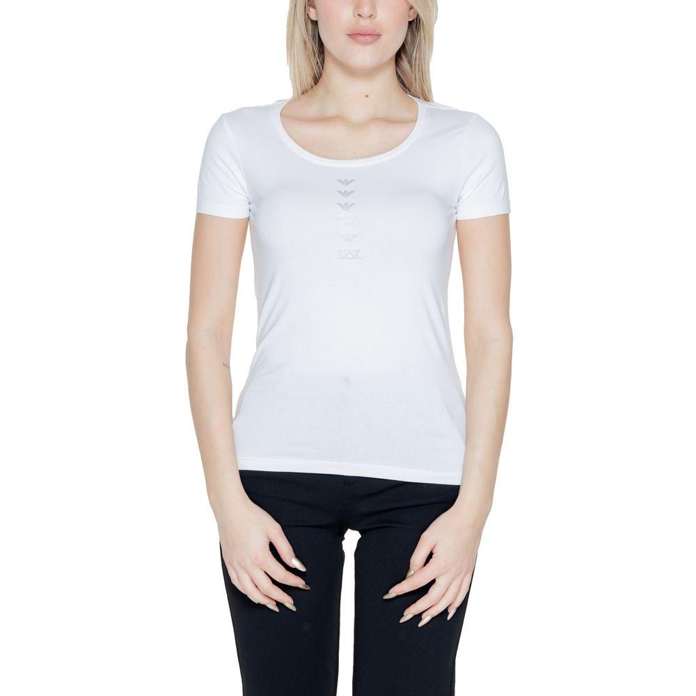 EA7 Emporio Armani White Cotton Tops & T-Shirt - Arichezz.store