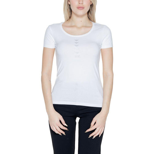 EA7 Emporio Armani White Cotton Tops & T-Shirt - Arichezz.store