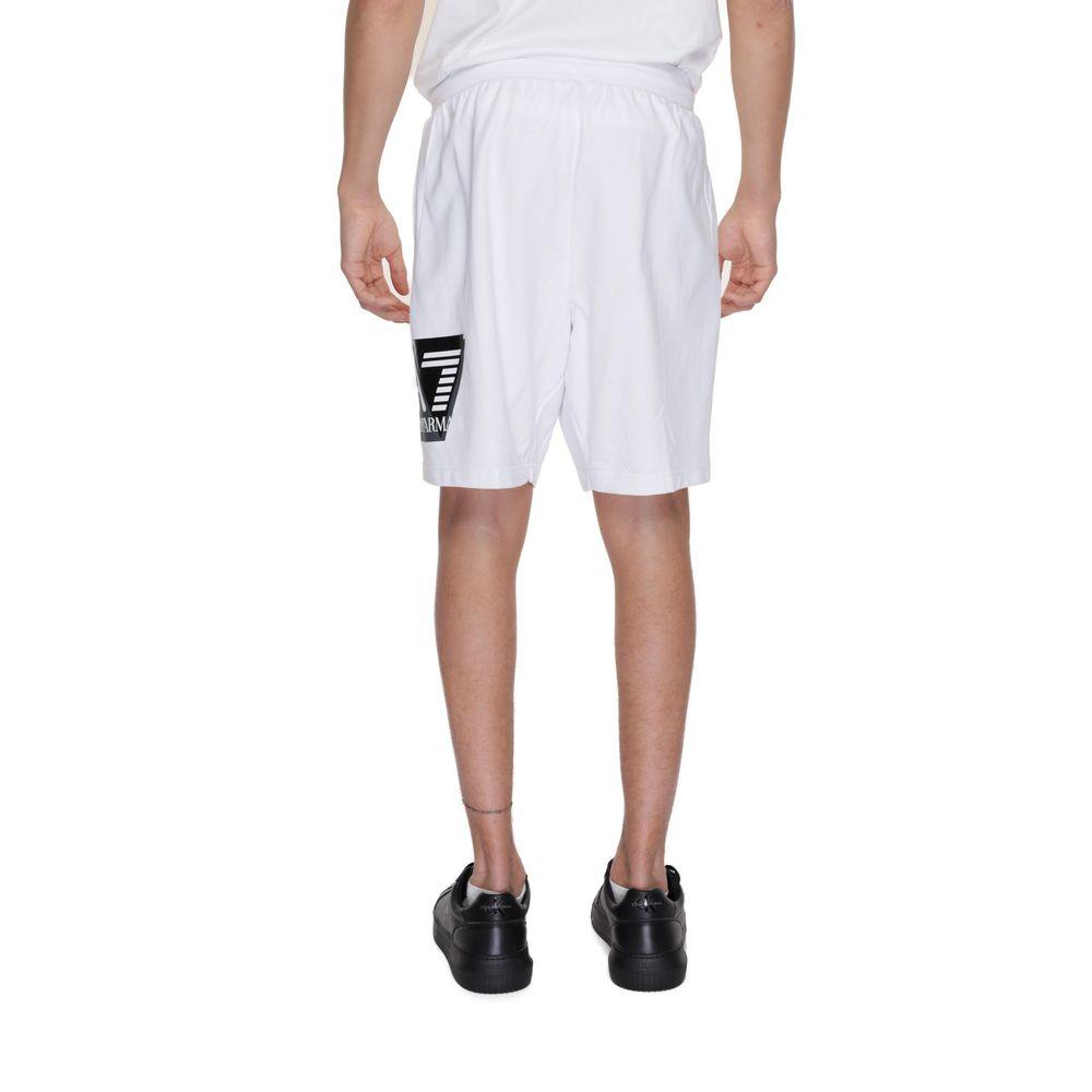 EA7 Emporio Armani White Cotton Short - Arichezz.store