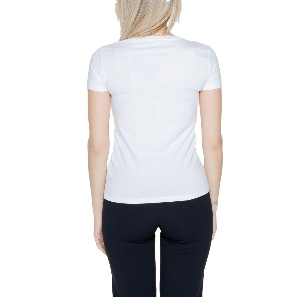 EA7 Emporio Armani White Cotton Tops & T-Shirt - Arichezz.store