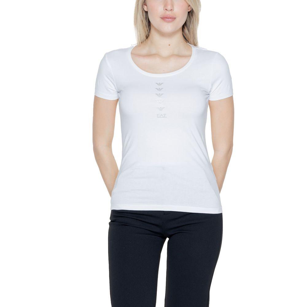 EA7 Emporio Armani White Cotton Tops & T-Shirt - Arichezz.store