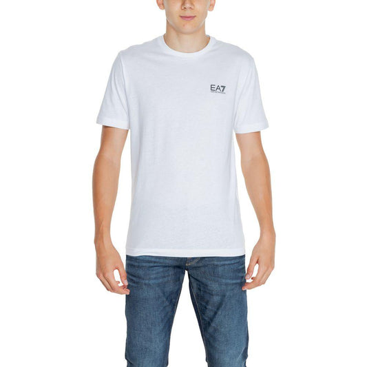 EA7 Emporio Armani White Cotton T-Shirt - Arichezz.store