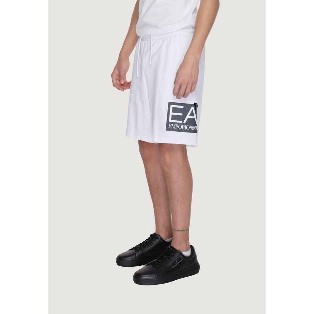 EA7 Emporio Armani White Cotton Short - Arichezz.store