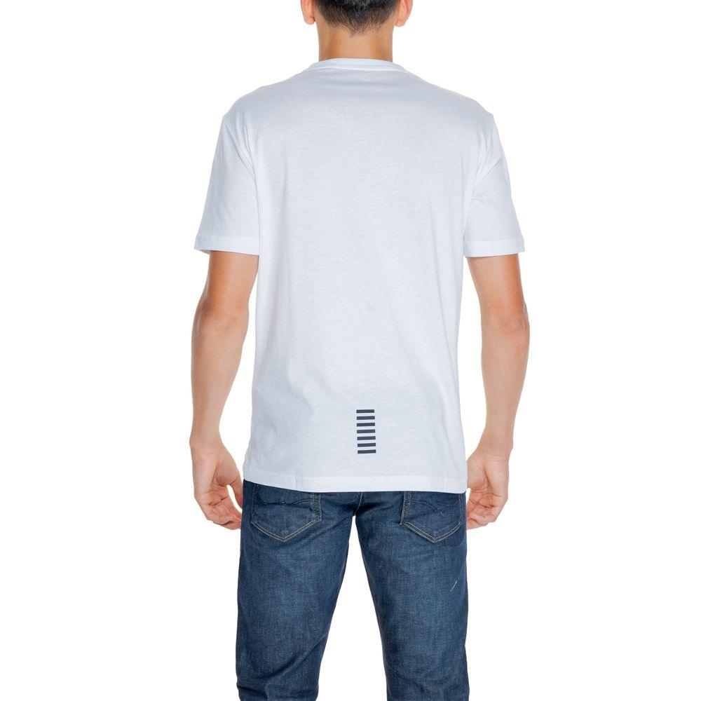 EA7 Emporio Armani White Cotton T-Shirt - Arichezz.store