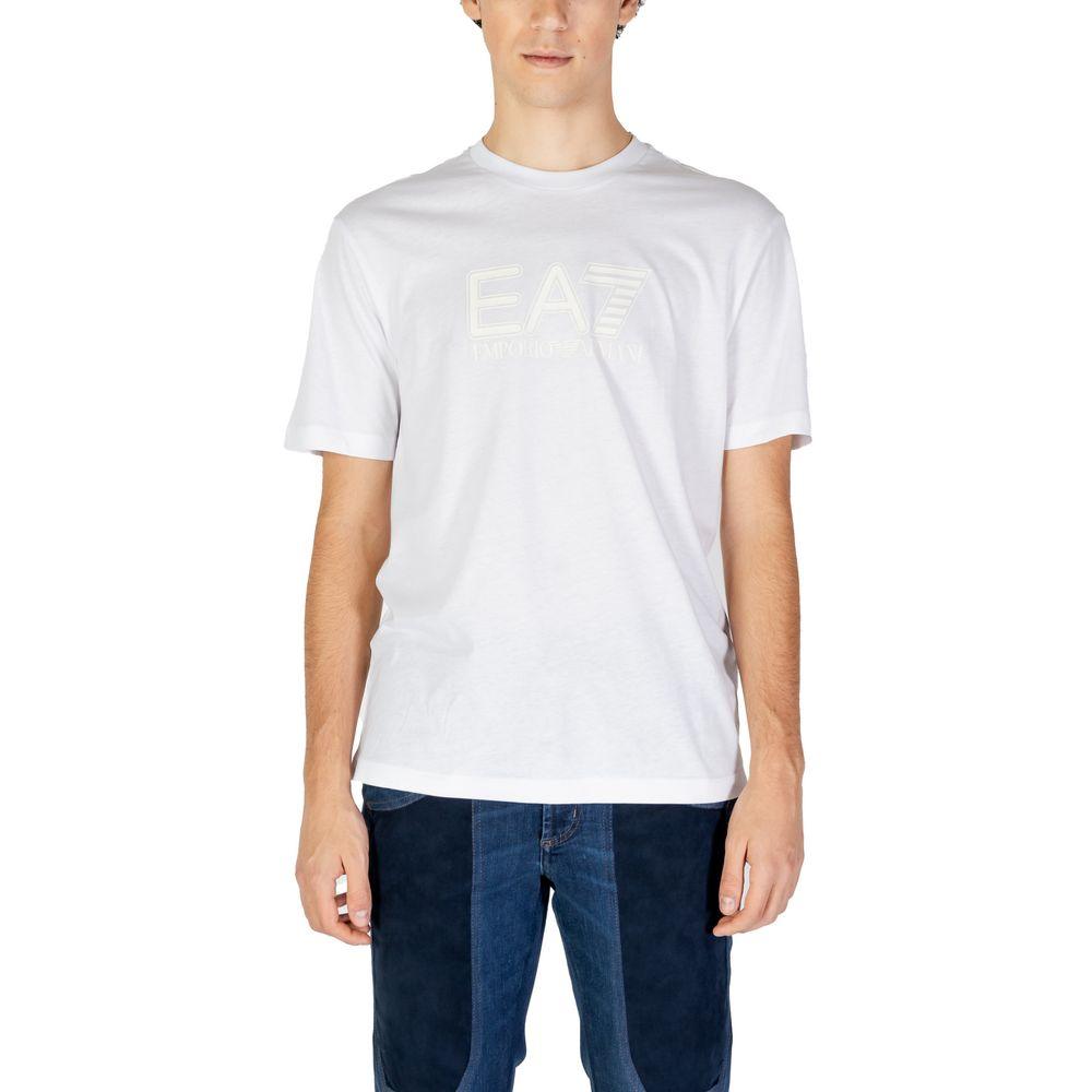 EA7 Emporio Armani White Cotton T-Shirt - Arichezz.store