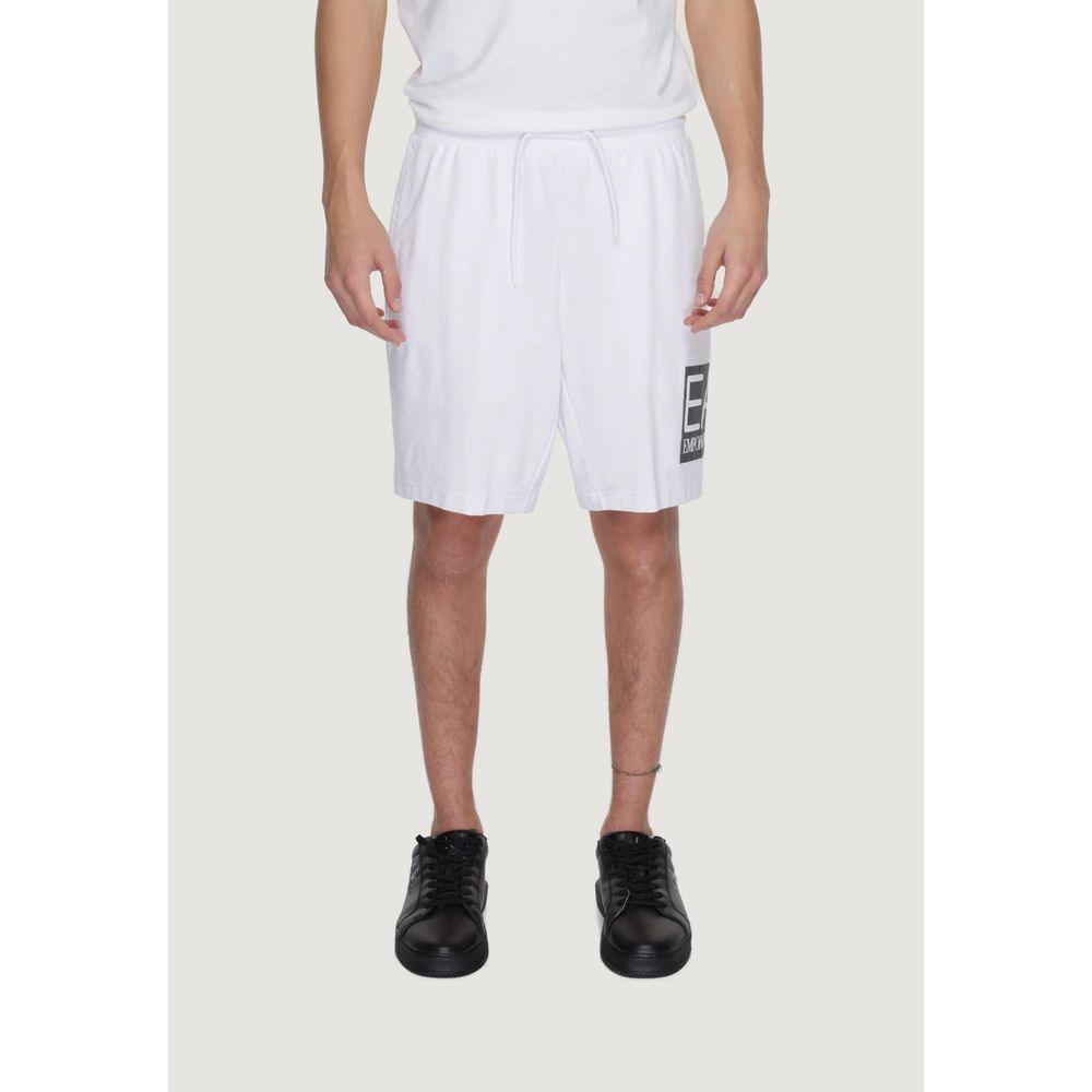 EA7 Emporio Armani White Cotton Short - Arichezz.store