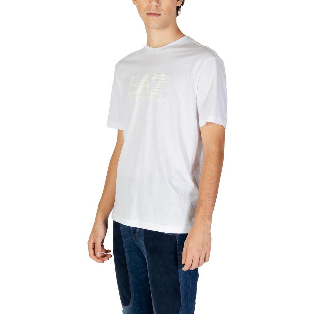 EA7 Emporio Armani White Cotton T-Shirt - Arichezz.store