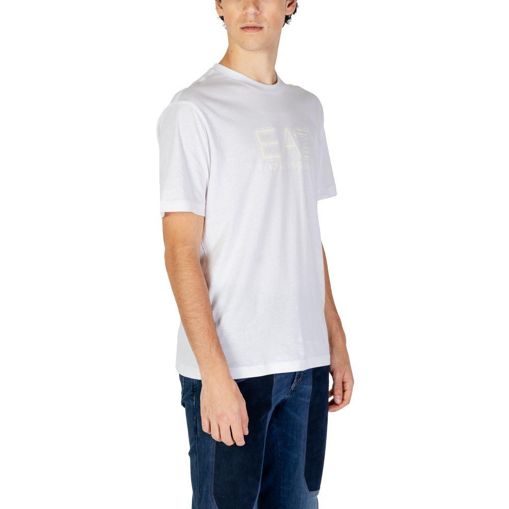 EA7 Emporio Armani White Cotton T-Shirt - Arichezz.store