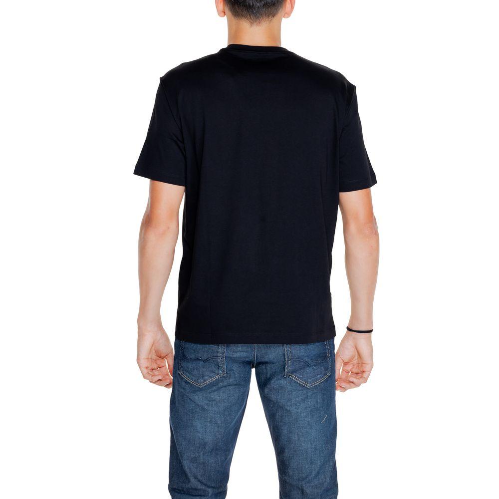 EA7 Emporio Armani Black Cotton T-Shirt - Arichezz.store