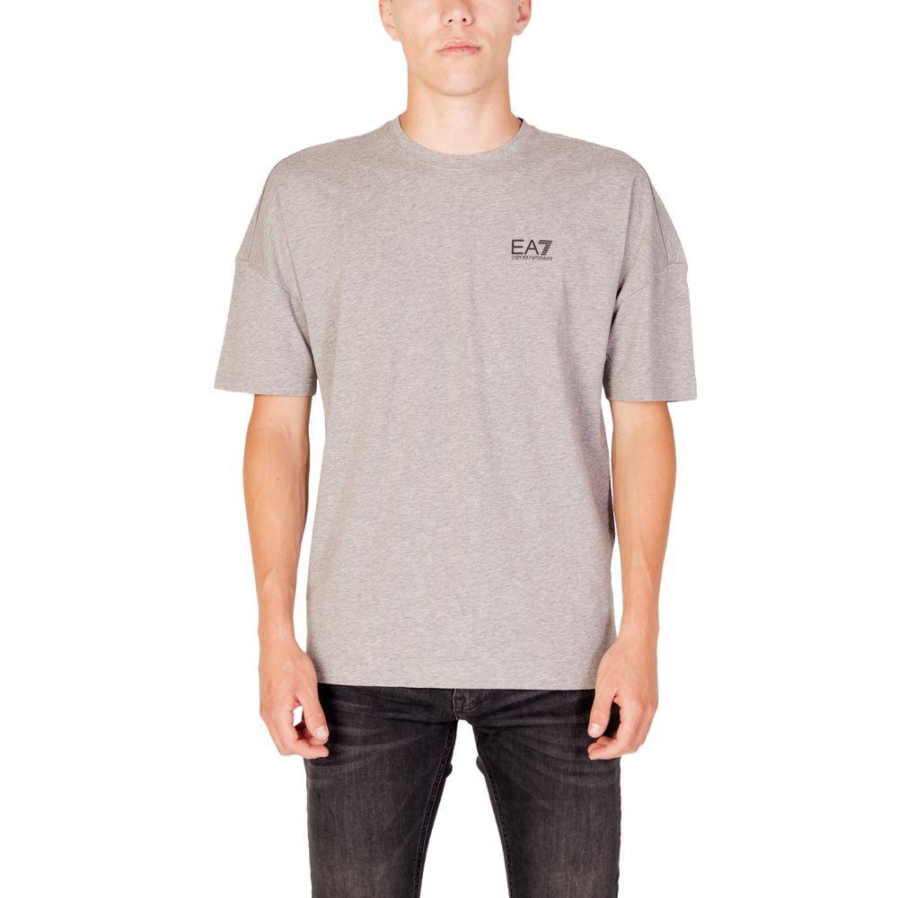 EA7 Emporio Armani Gray Cotton T-Shirt - Arichezz.store