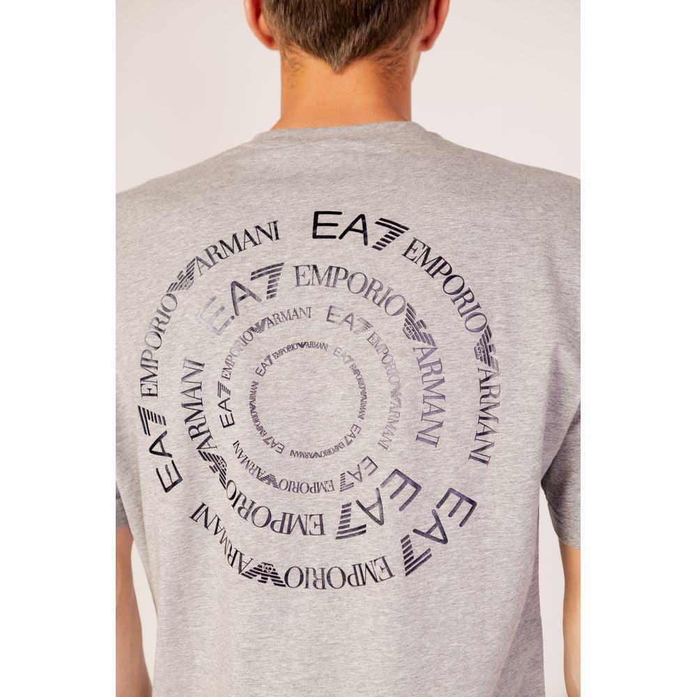 EA7 Emporio Armani Gray Cotton T-Shirt - Arichezz.store