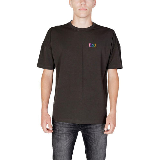 EA7 Emporio Armani Gray Cotton T-Shirt - Arichezz.store