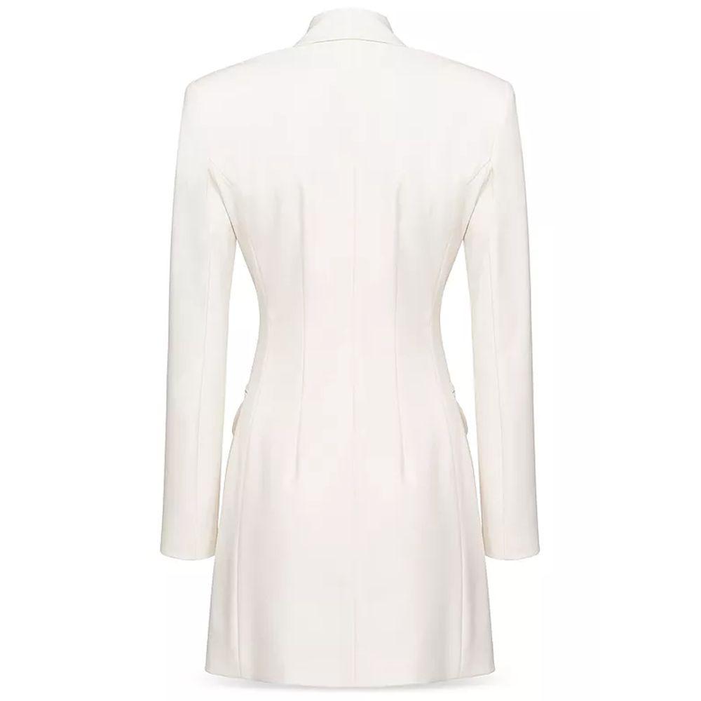 PINKO Double-Breasted White Polyester Blazer - Arichezz.store