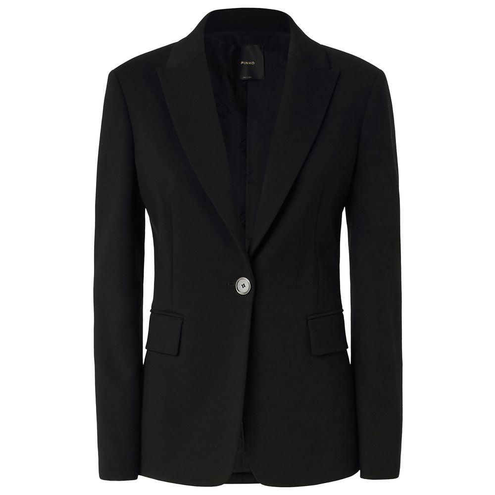 PINKO Black Technical Stretch Blazer Jacket - Arichezz.store