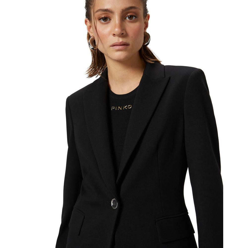 PINKO Black Technical Stretch Blazer Jacket - Arichezz.store