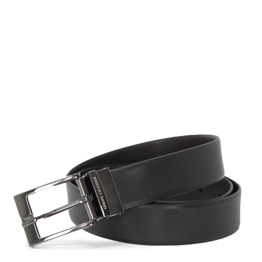 Armani Exchange Black Leather Belt - Arichezz.store