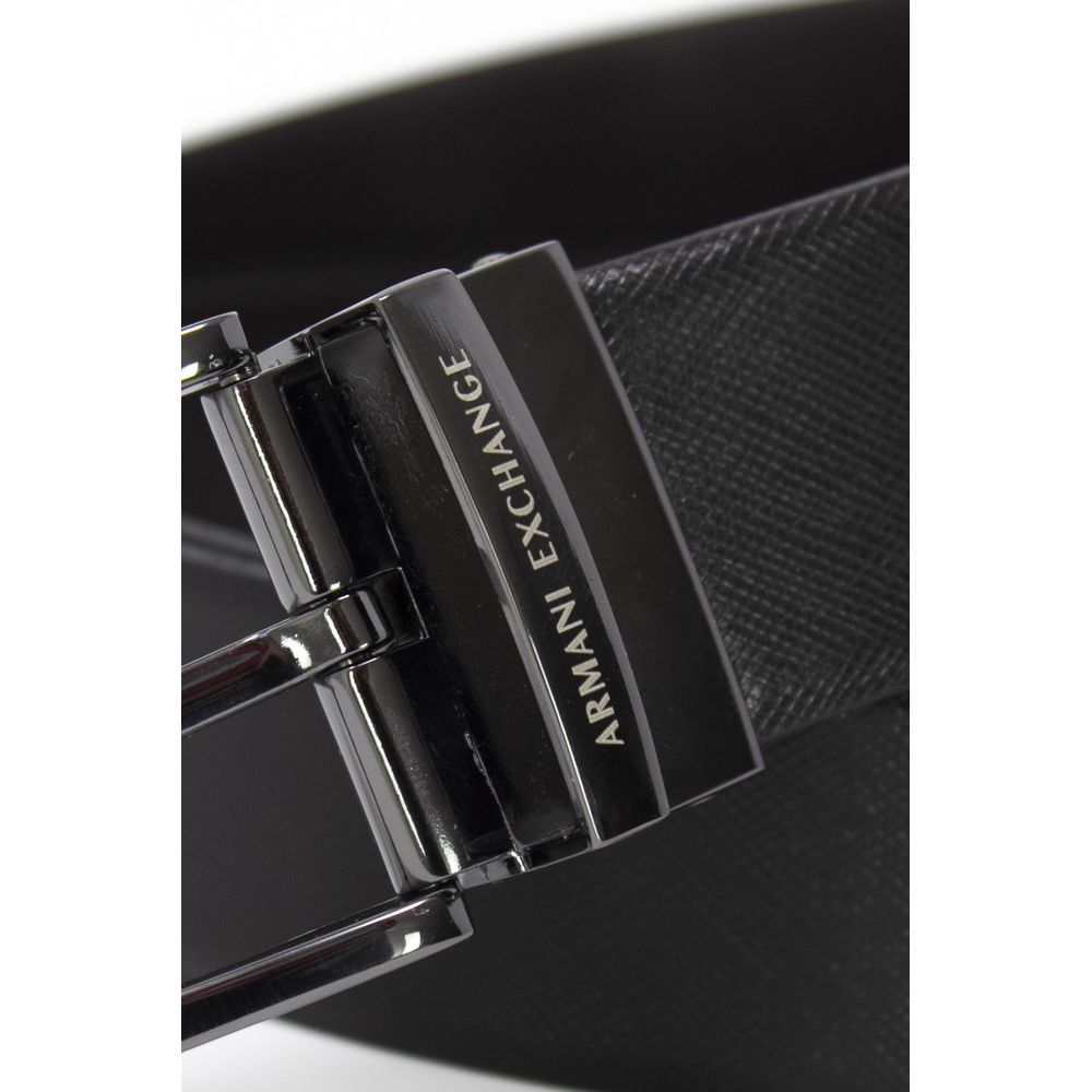 Armani Exchange Black Leather Belt - Arichezz.store