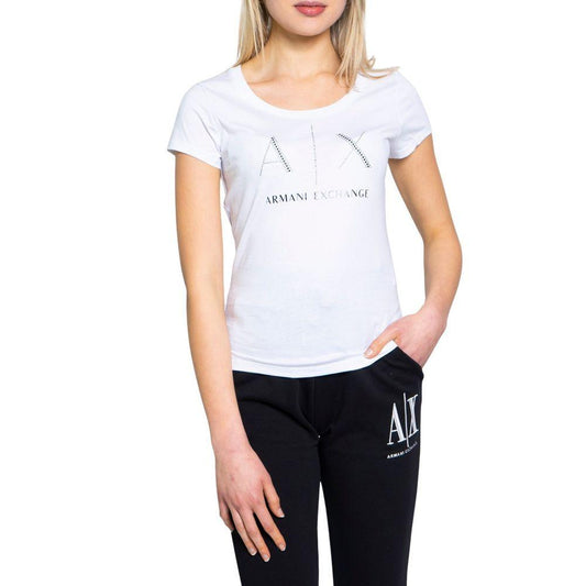 Armani Exchange White Cotton Tops & T-Shirt - Arichezz.store