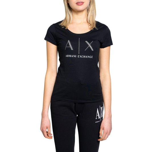 Armani Exchange Black Cotton Tops & T-Shirt - Arichezz.store