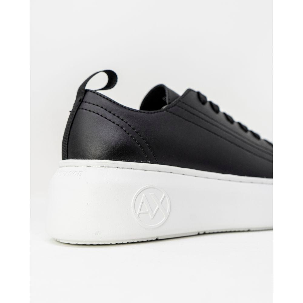 Armani Exchange Black Synthetic Leather Sneaker - Arichezz.store