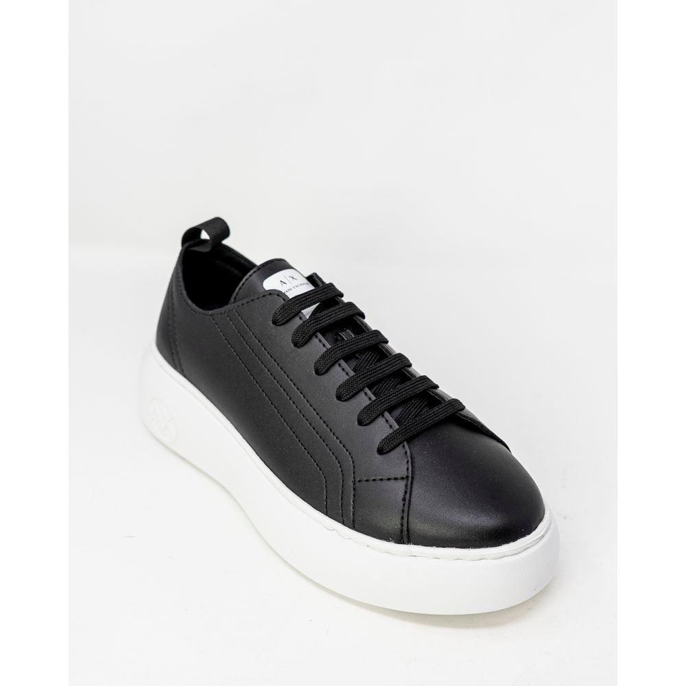 Armani Exchange Black Synthetic Leather Sneaker - Arichezz.store