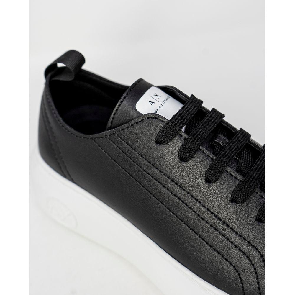 Armani Exchange Black Synthetic Leather Sneaker - Arichezz.store