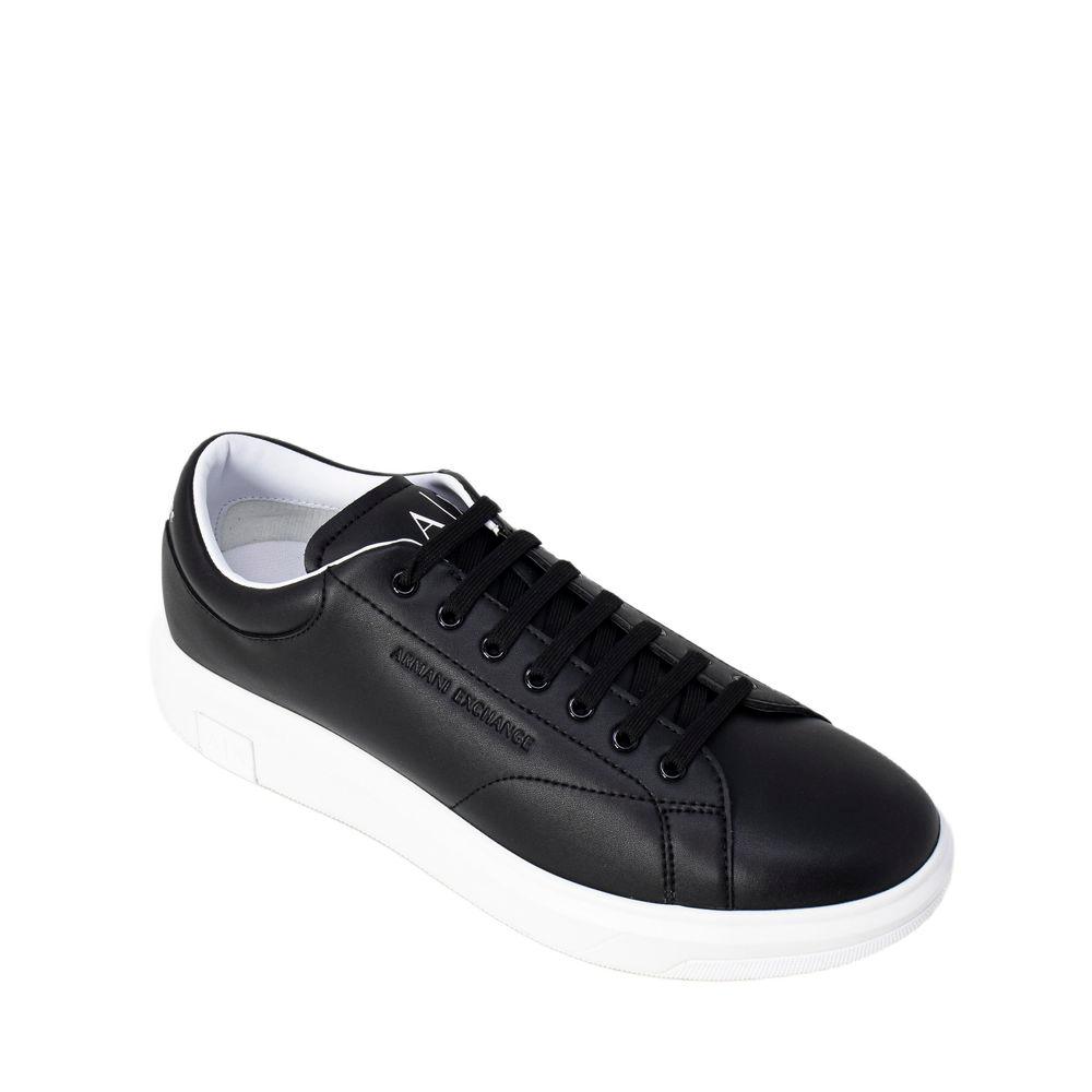 Armani Exchange Black Leather Sneaker - Arichezz.store