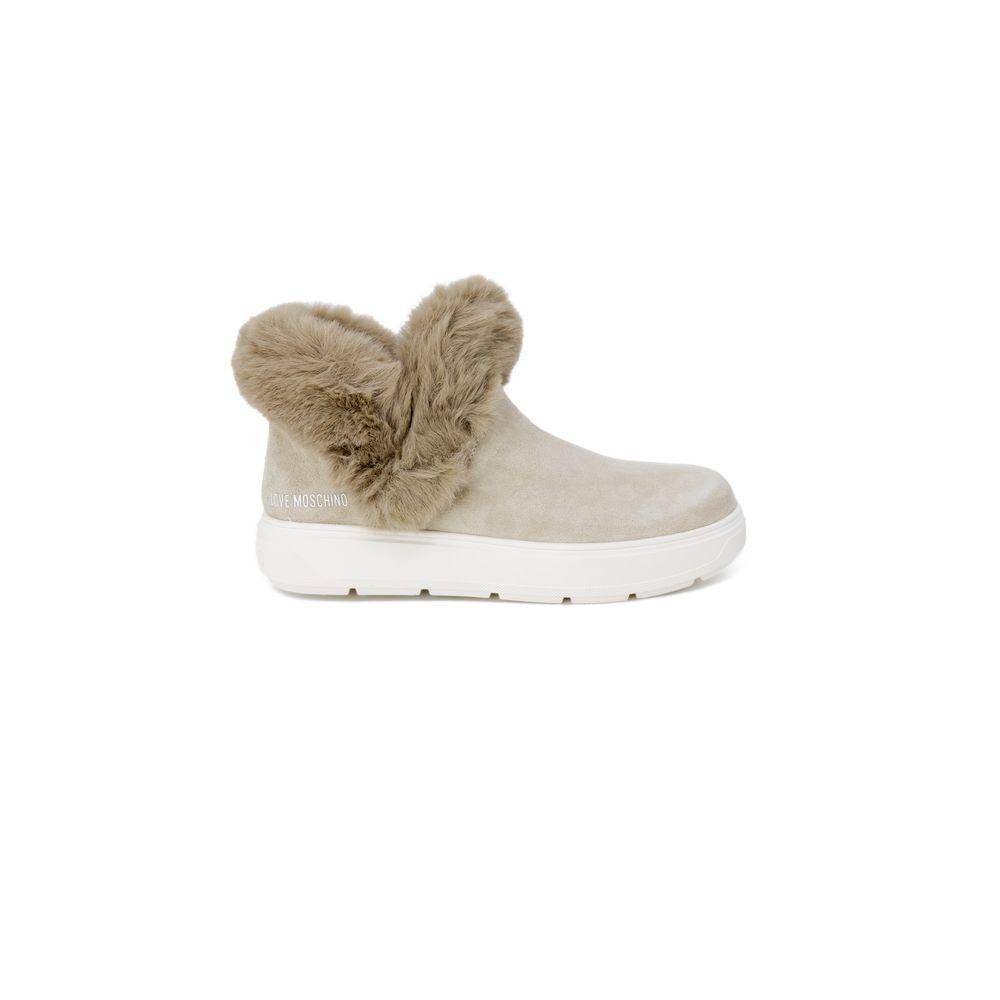 Love Moschino Beige Leather Sneaker - Arichezz.store