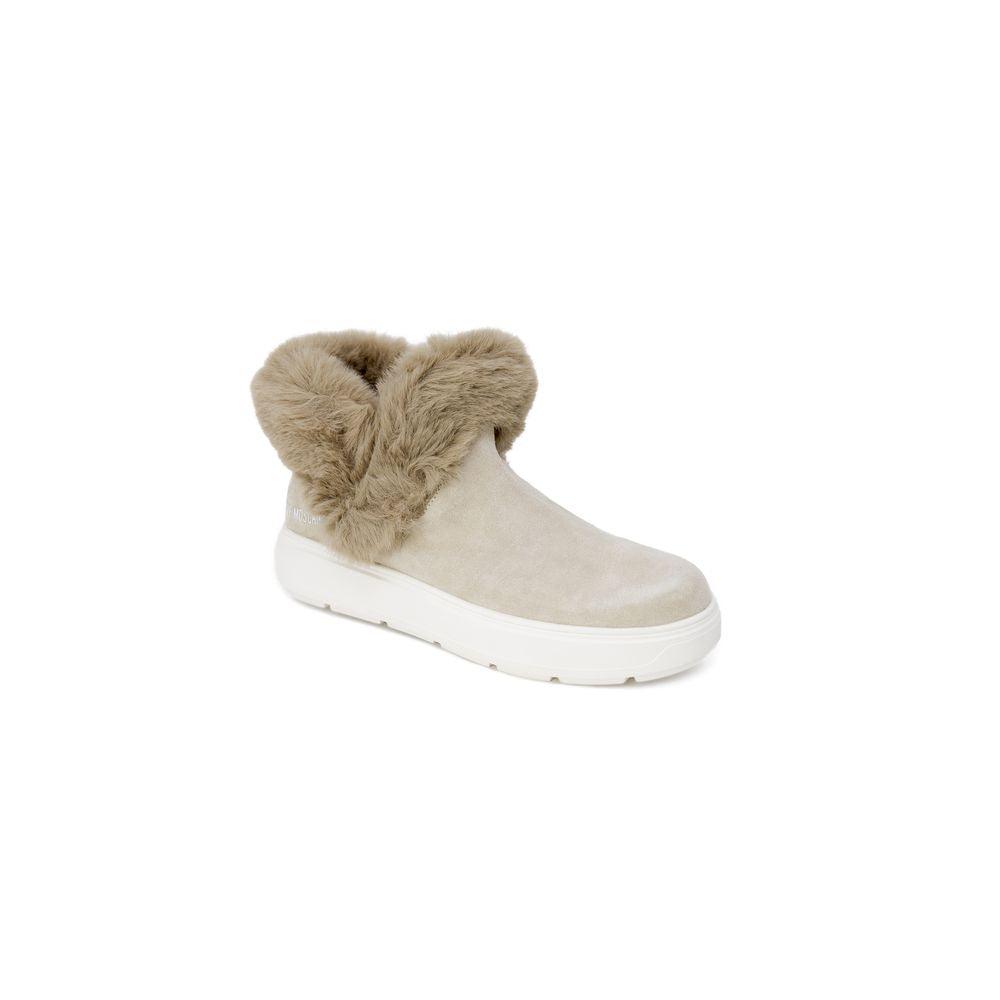 Love Moschino Beige Leather Sneaker - Arichezz.store