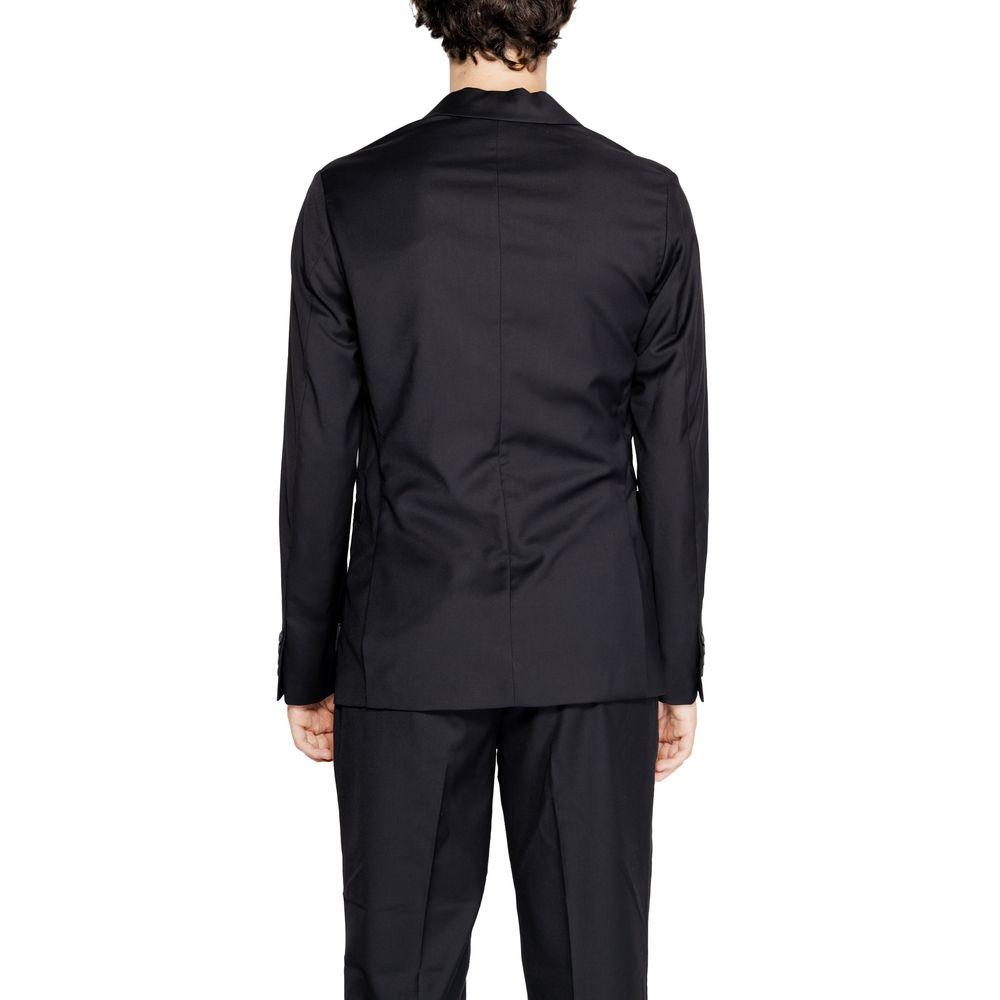 Armani Exchange Black Polyester Blazer - Arichezz.store