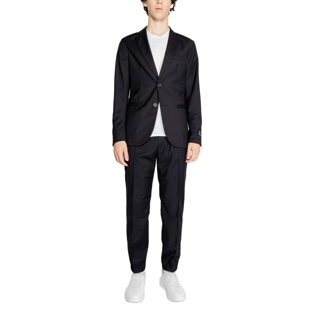 Armani Exchange Black Polyester Blazer - Arichezz.store