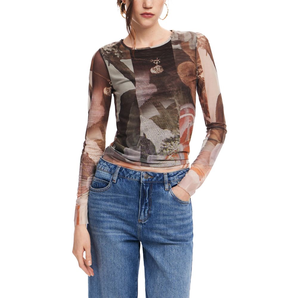 Desigual Brown Polyester Tops & T-Shirt - Arichezz.store