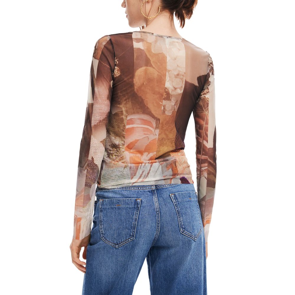 Desigual Brown Polyester Tops & T-Shirt - Arichezz.store