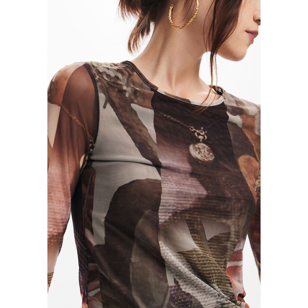 Desigual Brown Polyester Tops & T-Shirt - Arichezz.store