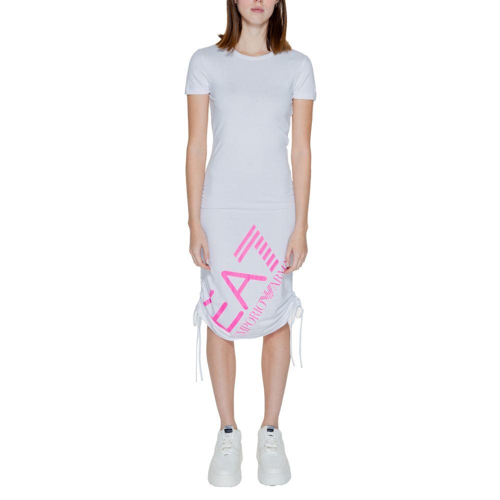 EA7 Emporio Armani White Cotton Dress - Arichezz.store