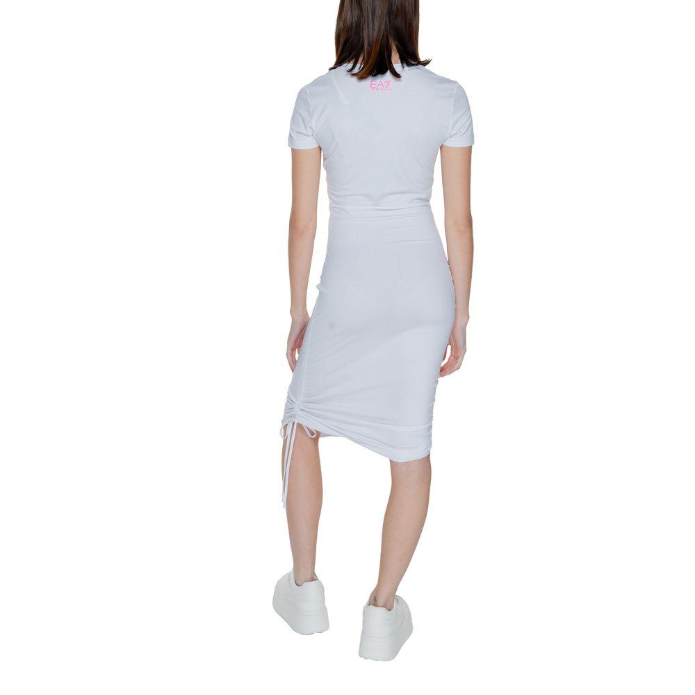 EA7 Emporio Armani White Cotton Dress - Arichezz.store