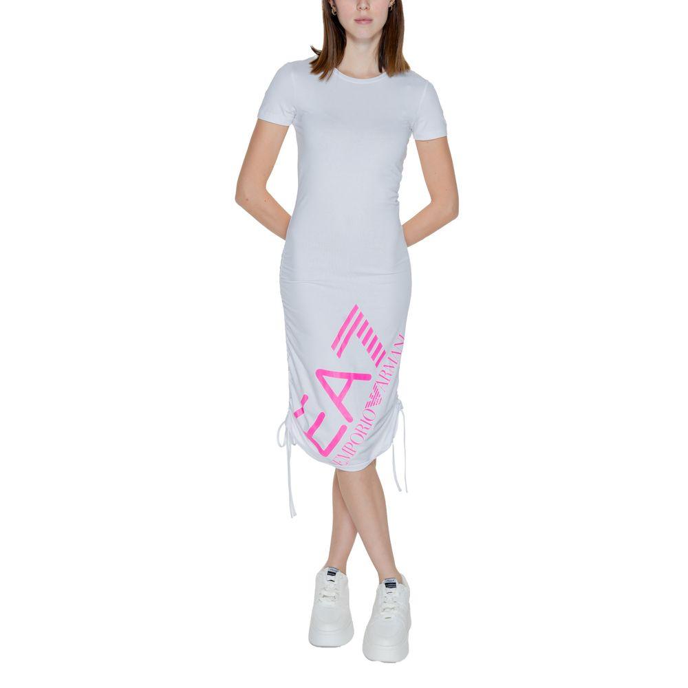 EA7 Emporio Armani White Cotton Dress - Arichezz.store