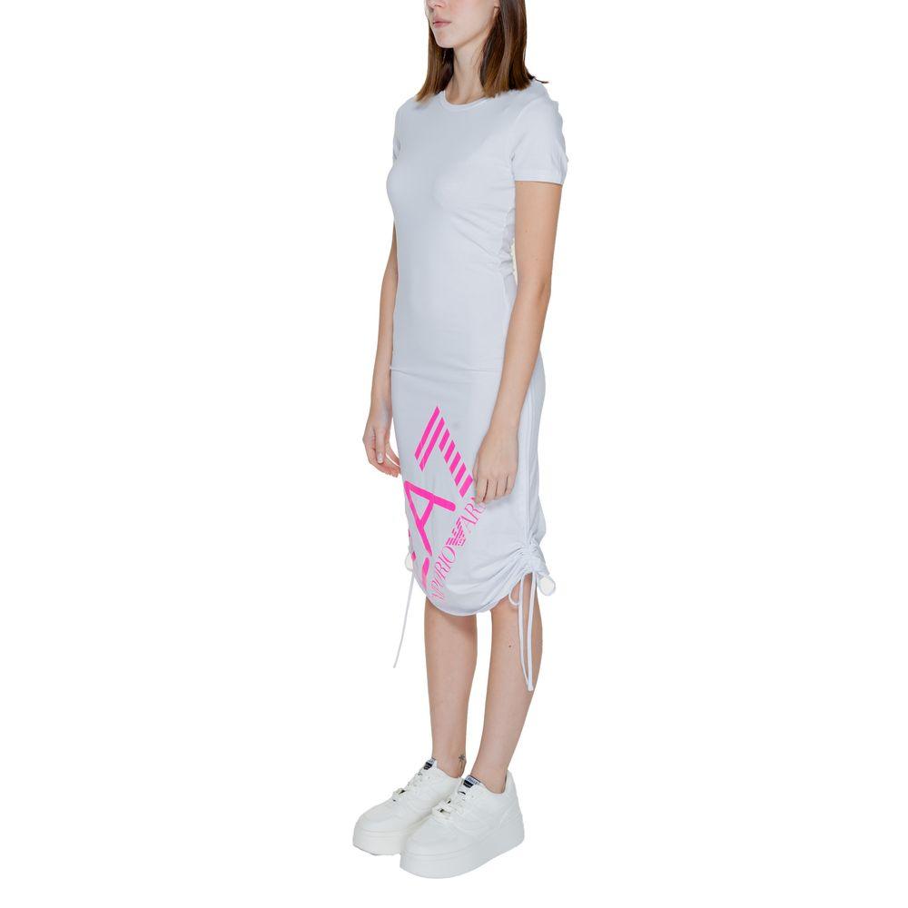 EA7 Emporio Armani White Cotton Dress - Arichezz.store