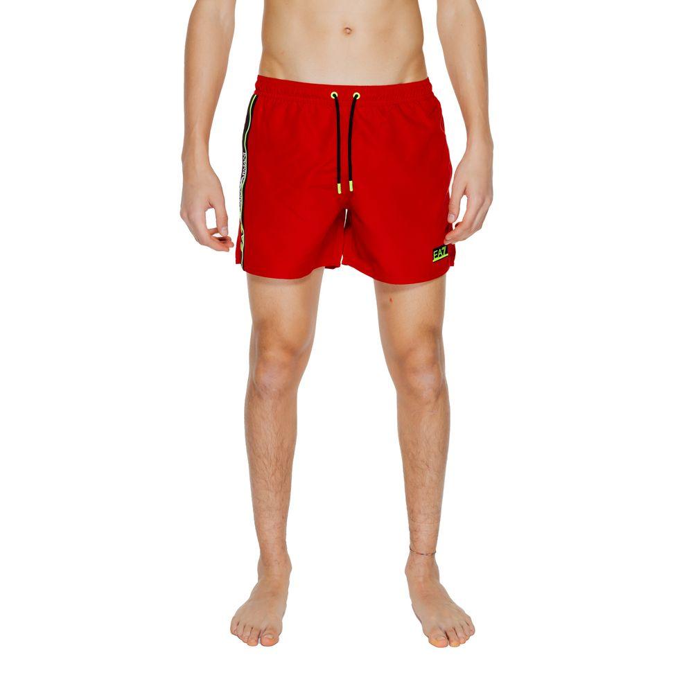 EA7 Emporio Armani Red Polyester Swimwear - Arichezz.store