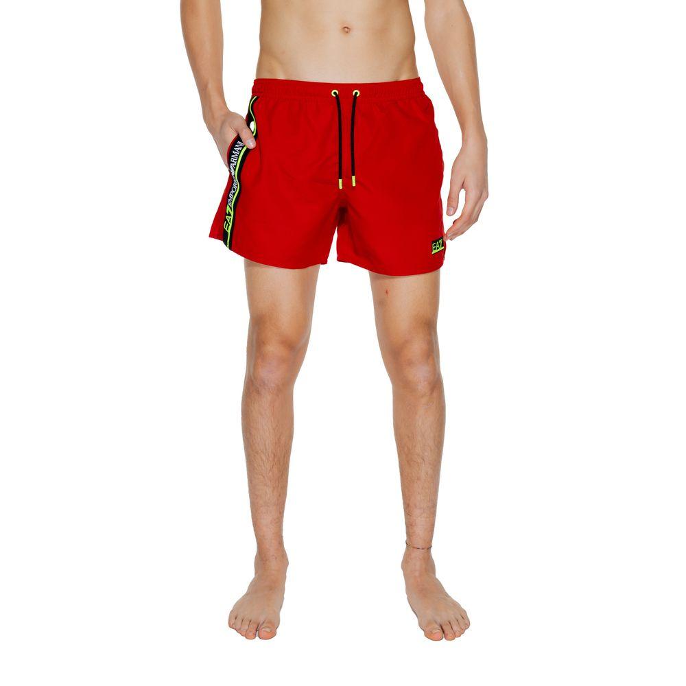 EA7 Emporio Armani Red Polyester Swimwear - Arichezz.store