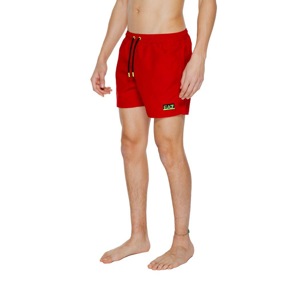 EA7 Emporio Armani Red Polyester Swimwear - Arichezz.store