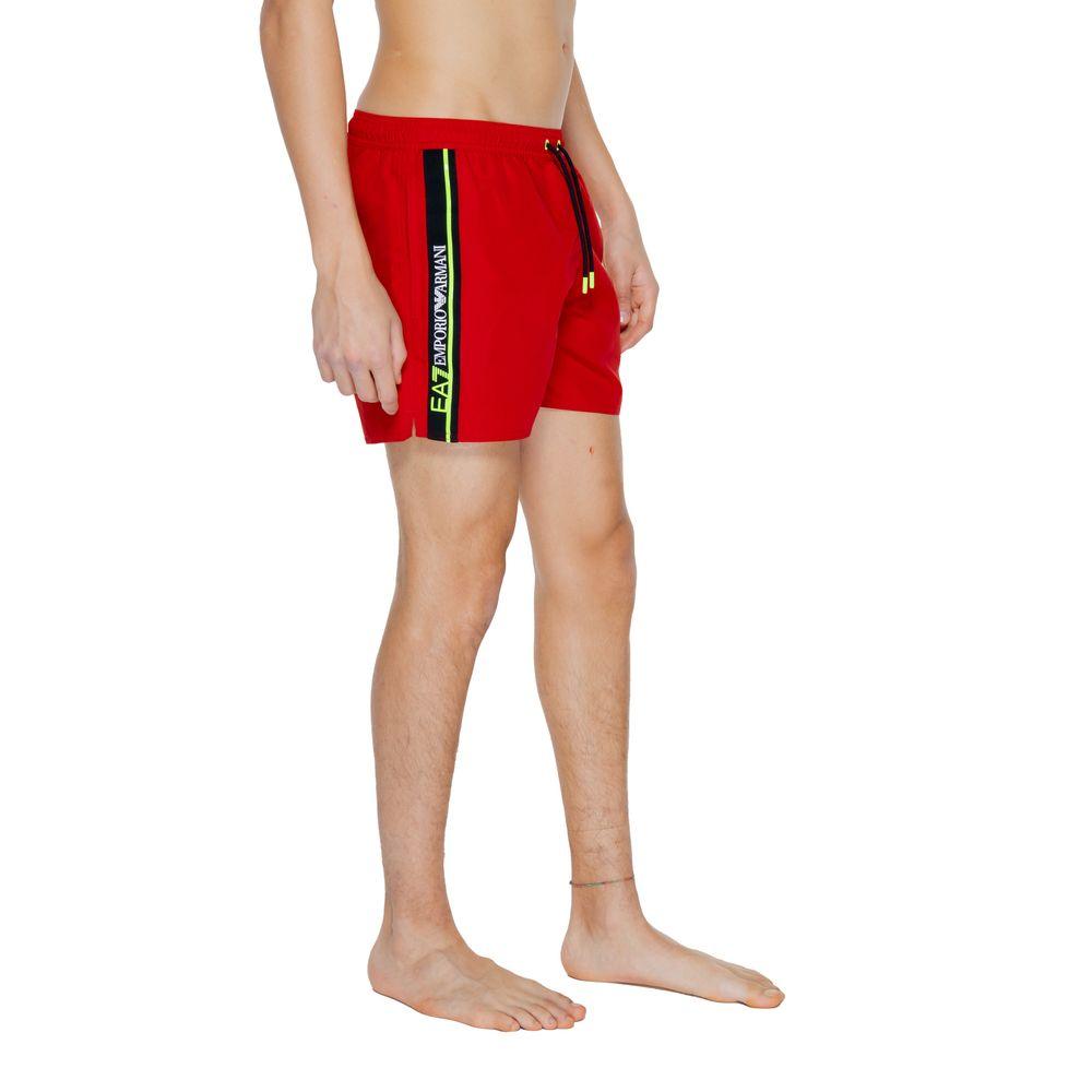 EA7 Emporio Armani Red Polyester Swimwear - Arichezz.store