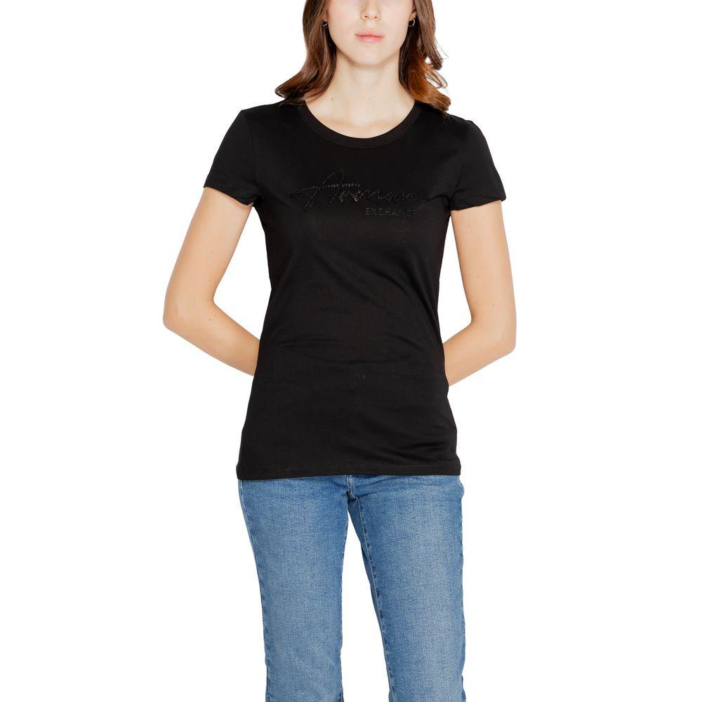 Armani Exchange Black Cotton Tops & T-Shirt - Arichezz.store