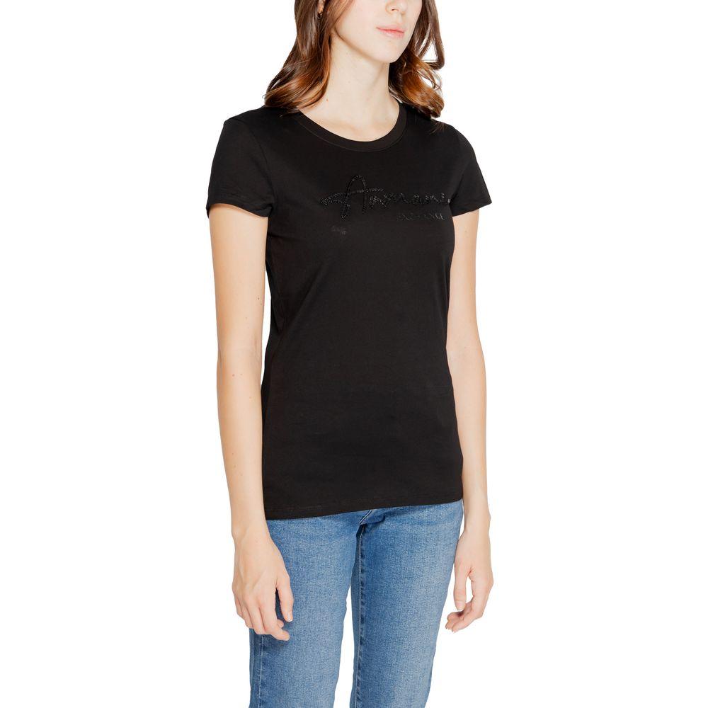 Armani Exchange Black Cotton Tops & T-Shirt - Arichezz.store